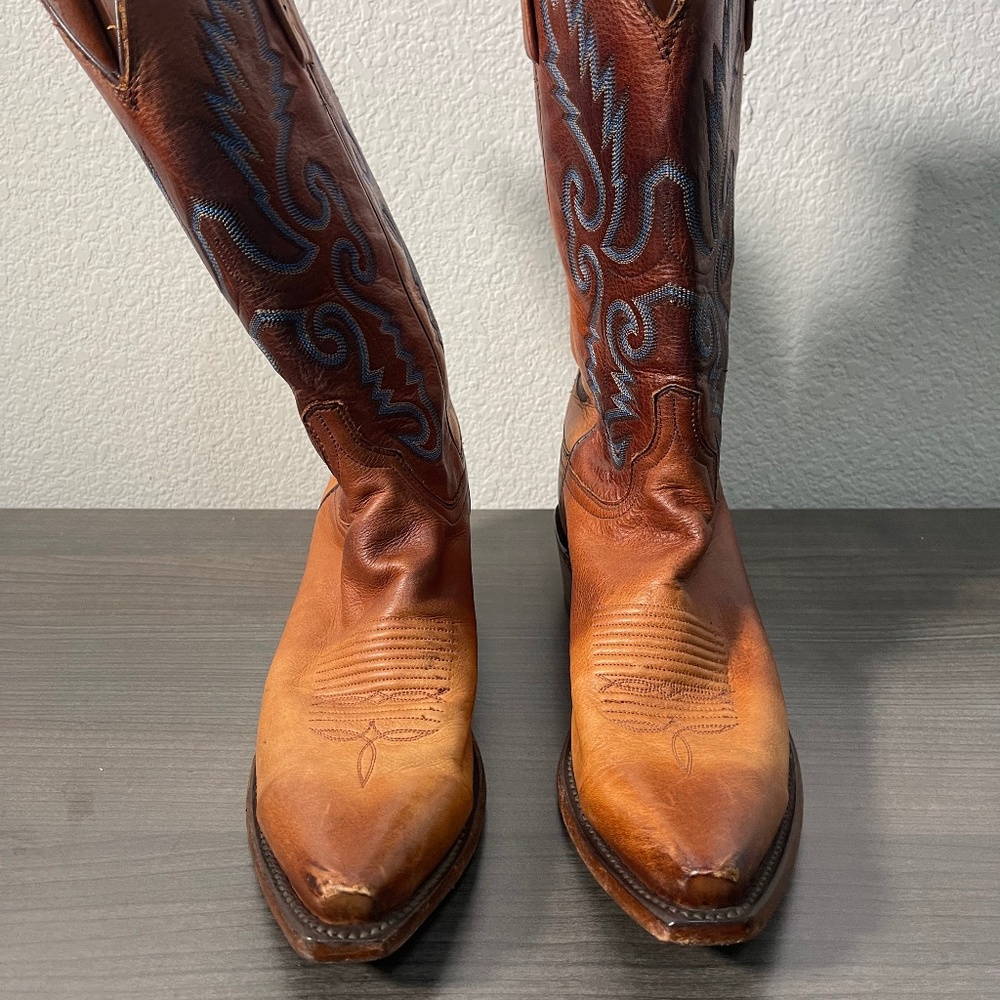 Lucchese Men's Burnished Tan Calf Lavati Cowboy Boots 9D
